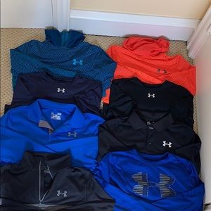 Lot of 8 boys Under Armour tops
